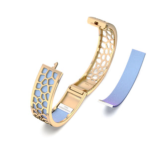 Hexagon Coral Bangle - Gazebo Blue - Gold