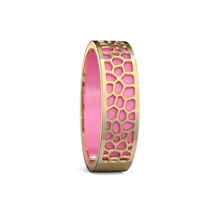 Hexagon Coral Bangle - Guava Pink - Gold