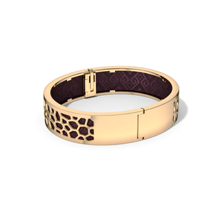 Hexagon Coral Bangle - Kopi-O Brown - Gold