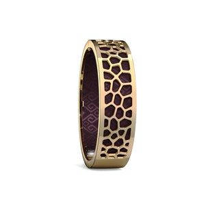 Hexagon Coral Bangle - Kopi-O Brown - Gold