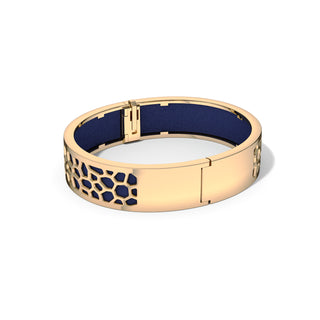 Hexagon Coral Bangle - Midnight Blue - Gold