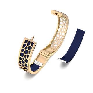 Hexagon Coral Bangle - Midnight Blue - Gold