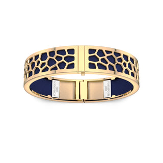 Hexagon Coral Bangle - Midnight Blue - Gold