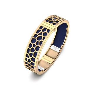 Hexagon Coral Bangle - Midnight Blue - Gold