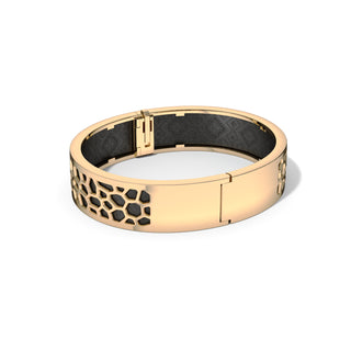 Hexagon Coral Bangle - Obsidian Black - Gold