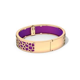 Hexagon Coral Bangle - Orchid Purple - Gold