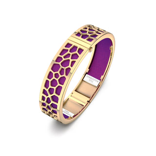 Hexagon Coral Bangle - Orchid Purple - Gold