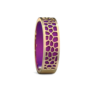 Hexagon Coral Bangle - Orchid Purple - Gold