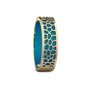 Hexagon Coral Bangle - Peacock Green - Gold