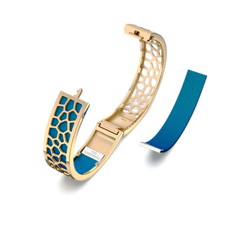 Hexagon Coral Bangle - Peacock Green - Gold