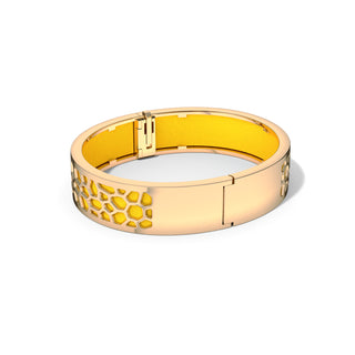 Hexagon Coral Bangle - Pineapple Yellow - Gold