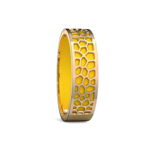 Hexagon Coral Bangle - Pineapple Yellow - Gold