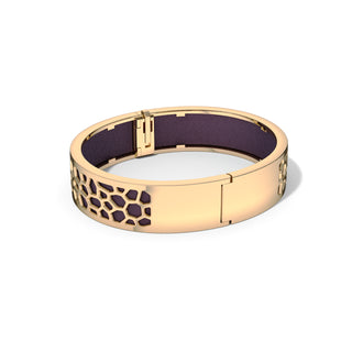 Hexagon Coral Bangle - Deep Plum - Gold