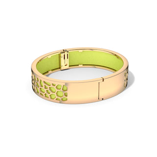 Hexagon Coral Bangle - Pomelo Green - Gold