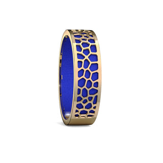 Hexagon Coral Bangle - Royal Blue - Gold