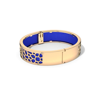 Hexagon Coral Bangle - Royal Blue - Gold