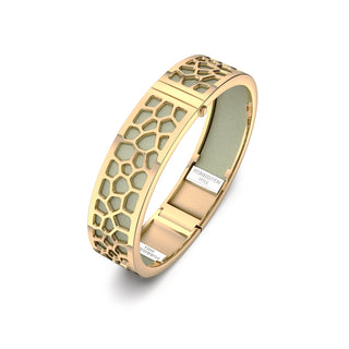 Hexagon Coral Bangle - Shophouse Olive - Gold