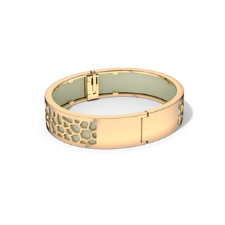 Hexagon Coral Bangle - Shophouse Olive - Gold