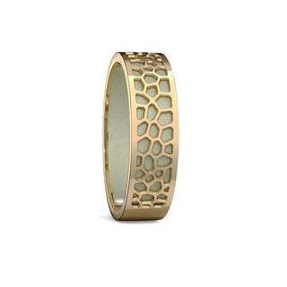 Hexagon Coral Bangle - Shophouse Olive - Gold
