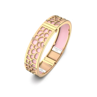 Hexagon Coral Bangle - Shophouse Pink - Gold