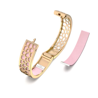 Hexagon Coral Bangle - Shophouse Pink - Gold