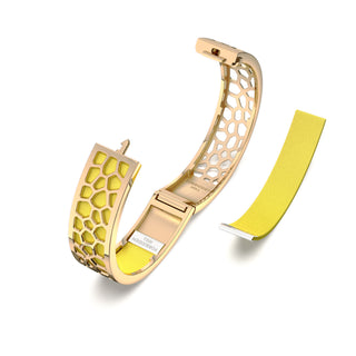 Hexagon Coral Bangle - Starfruit Yellow - Gold