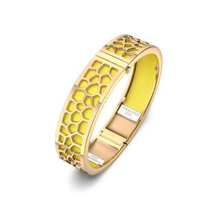 Hexagon Coral Bangle - Starfruit Yellow - Gold