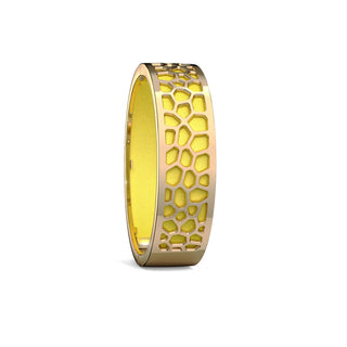 Hexagon Coral Bangle - Starfruit Yellow - Gold