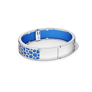 Hexagon Coral Bangle - Celestial Blue - Rhodium