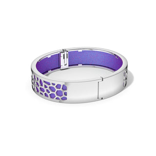 Hexagon Coral Bangle - Dawn Mauve - Rhodium