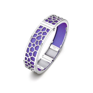 Hexagon Coral Bangle - Dawn Mauve - Rhodium