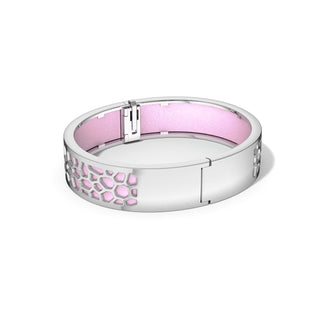 Hexagon Coral Bangle - Frangipani Pink - Rhodium