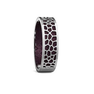 Hexagon Coral Bangle - Kopi-O Brown - Rhodium
