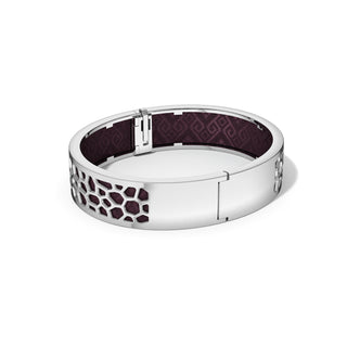 Hexagon Coral Bangle - Kopi-O Brown - Rhodium
