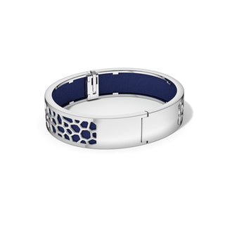 Hexagon Coral Bangle - Midnight Blue - Rhodium