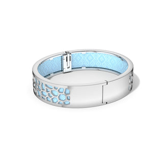 Hexagon Coral Bangle - Mist Blue - Rhodium