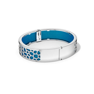 Hexagon Coral Bangle - Peacock Green - Rhodium