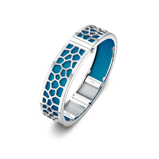 Hexagon Coral Bangle - Peacock Green - Rhodium