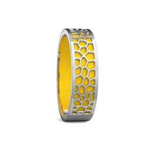 Hexagon Coral Bangle - Pineapple Yellow - Rhodium