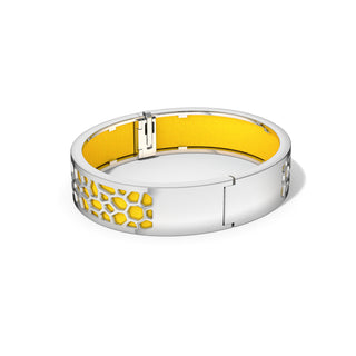 Hexagon Coral Bangle - Pineapple Yellow - Rhodium