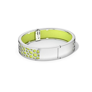 Hexagon Coral Bangle - Pomelo Green - Rhodium