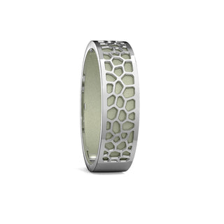 Hexagon Coral Bangle - Shophouse Olive - Rhodium