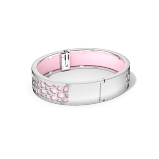 Hexagon Coral Bangle - Shophouse Pink - Rhodium