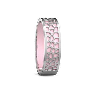 Hexagon Coral Bangle - Shophouse Pink - Rhodium