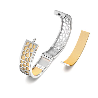 Hexagon Coral Bangle - Shophouse Vanilla - Rhodium