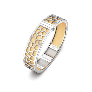 Hexagon Coral Bangle - Shophouse Vanilla - Rhodium