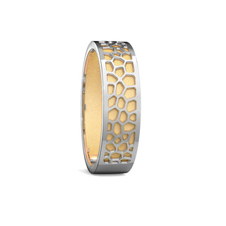 Hexagon Coral Bangle - Shophouse Vanilla - Rhodium