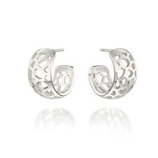 Hexagon Coral Earrings