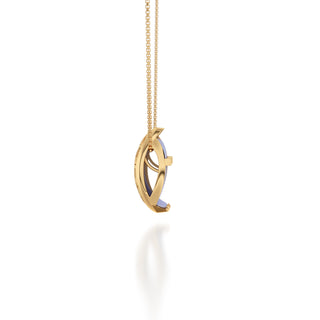 Shophouse Mauve Hexagon Coral - Silk Pendant - Gold Vermeil