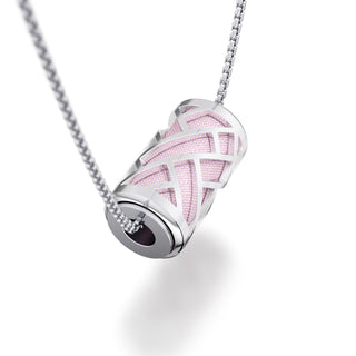 Frangipani Pink Lotus - Silk Pendant - Sterling Silver